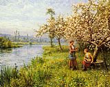 Country Women after Fishing on a Summer's Day by Louis Aston Knight